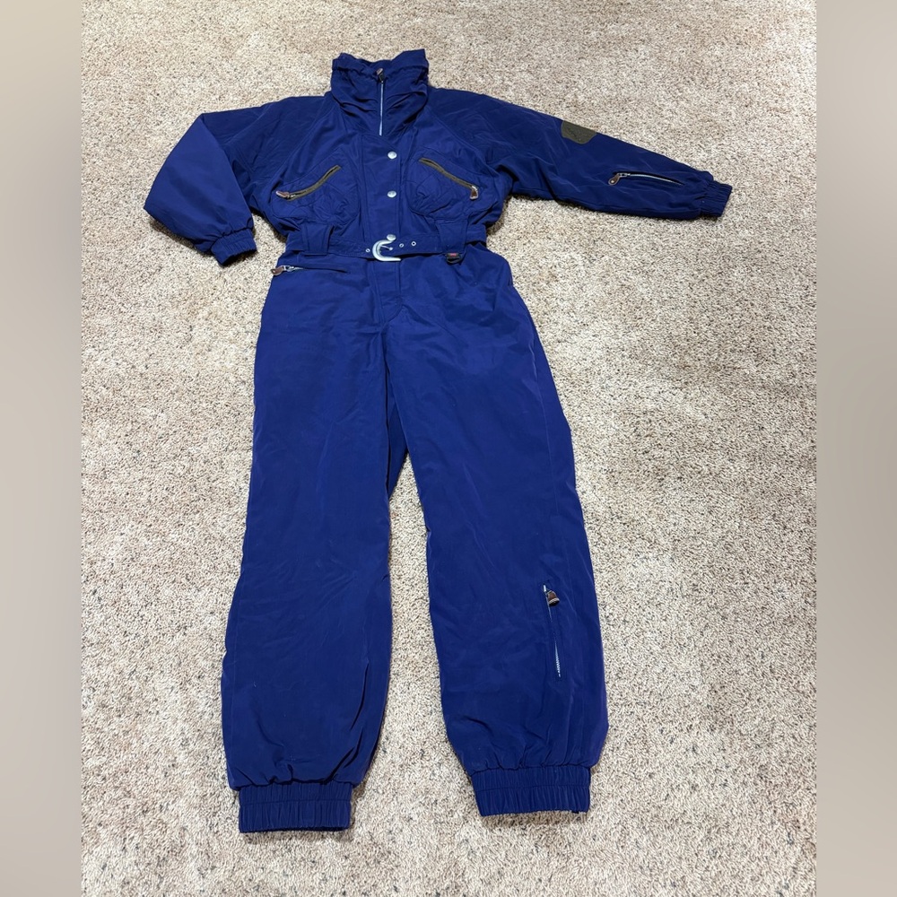 Black Bear Ski Vintage 90s Women’s 16 Purple & Green Skisuit Jump Suit Snowsuit